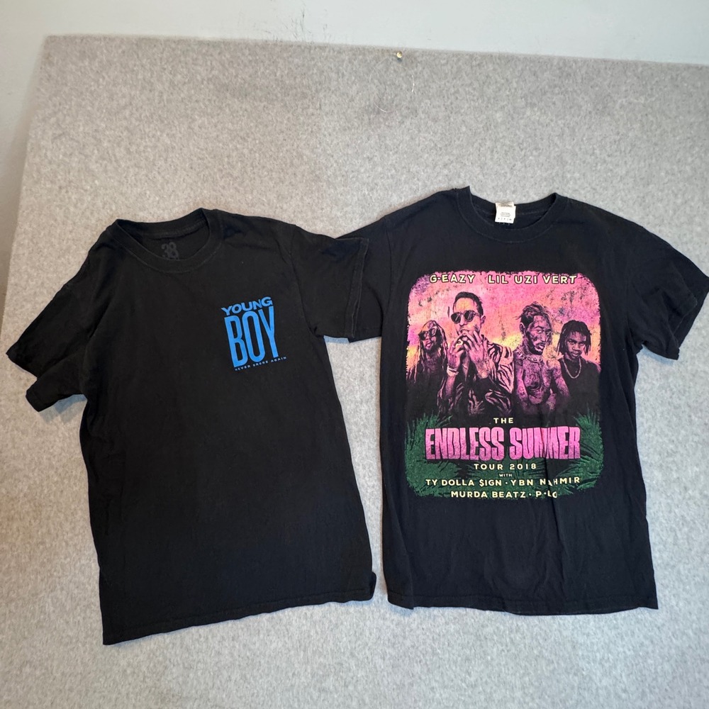 G-Eazy‎ Lil Uzi Vert Endless Summer Tour 2018 & YoungBoy T-Shirt Bundle Size S